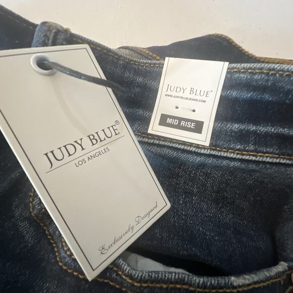JUDY BLUE Women's Jeans Sz 24W BLUE Mid Rise Skinny Fit Stretch Dark Stone NWT - Picture 6 of 14